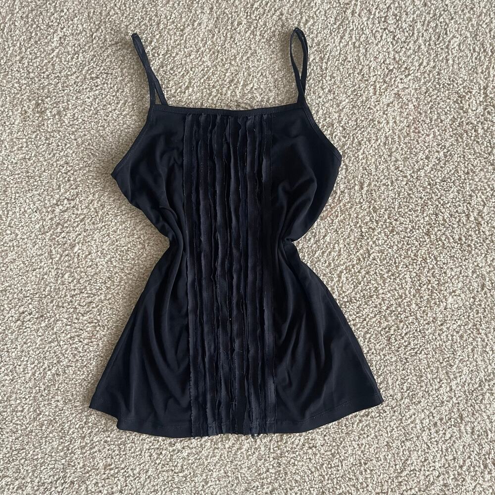 Y2K The Limited black cami with ruffles on the front - size XS